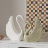 Original design high-grade gray and cream style swan desktop ornaments