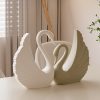Original design high-grade gray and cream style swan desktop ornaments