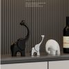 Electroplating harmonious elephant family desktop ornaments