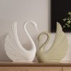 Original design high-grade gray and cream style swan desktop ornaments