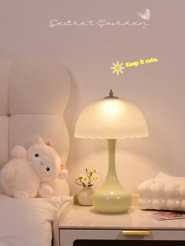 2025 Modern Bedside Table Lamp: Romantic Cream Night Light for Bedroom