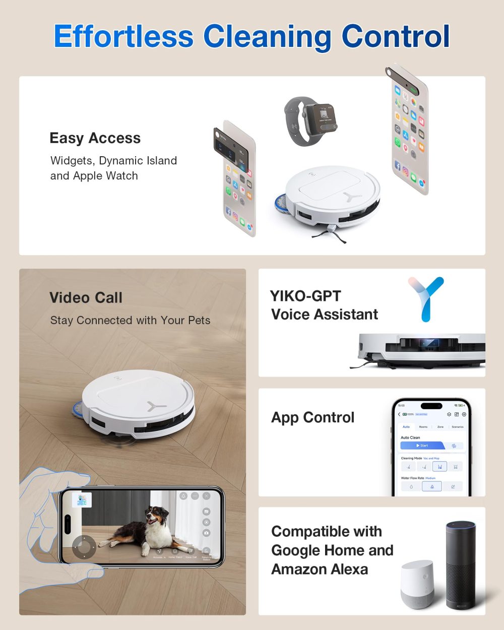 ECOVACS DEEBOT T50 PRO Omni Robot Vacuum and Mop, 3.19” Ultra-Slim, 15,000Pa Suction, ZeroTangle 2.0, TruEdge Edge Cleaning, AIVI 3D Obstacle Avoidance, Auto Mop Wash & Dry, Self-Emptying - Image 28
