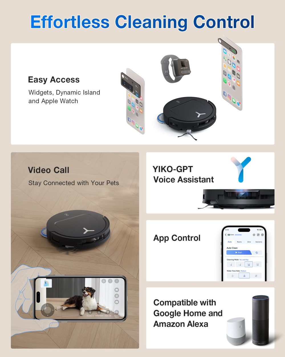 ECOVACS DEEBOT T50 PRO Omni Robot Vacuum and Mop, 3.19” Ultra-Slim, 15,000Pa Suction, ZeroTangle 2.0, TruEdge Edge Cleaning, AIVI 3D Obstacle Avoidance, Auto Mop Wash & Dry, Self-Emptying - Image 9