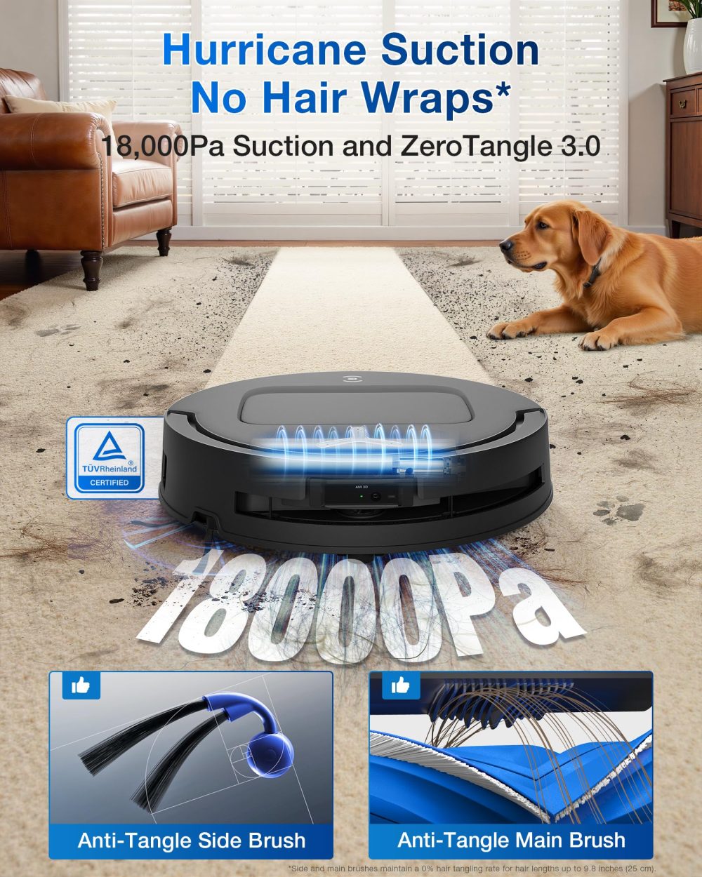 ECOVACS DEEBOT X9 PRO Omni Robot Vacuum and Mop, Blast™ 16,600Pa Suction, OZMO Roller Instant Self-Washing Mopping, ZeroTangle™ 3.0, Triple Lift System, AI Smart Navigation, Hands-Free Omni Station - Image 13