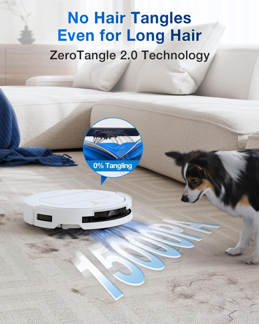 ECOVACS DEEBOT T50 PRO Omni Robot Vacuum and Mop, 3.19” Ultra-Slim, 15,000Pa Suction, ZeroTangle 2.0, TruEdge Edge Cleaning, AIVI 3D Obstacle Avoidance, Auto Mop Wash & Dry, Self-Emptying - Image 24