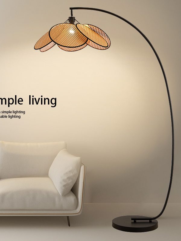 Floor lamp in ancient style Japanese retro designer living room sofa Chinese art villa homestay fishing lamp