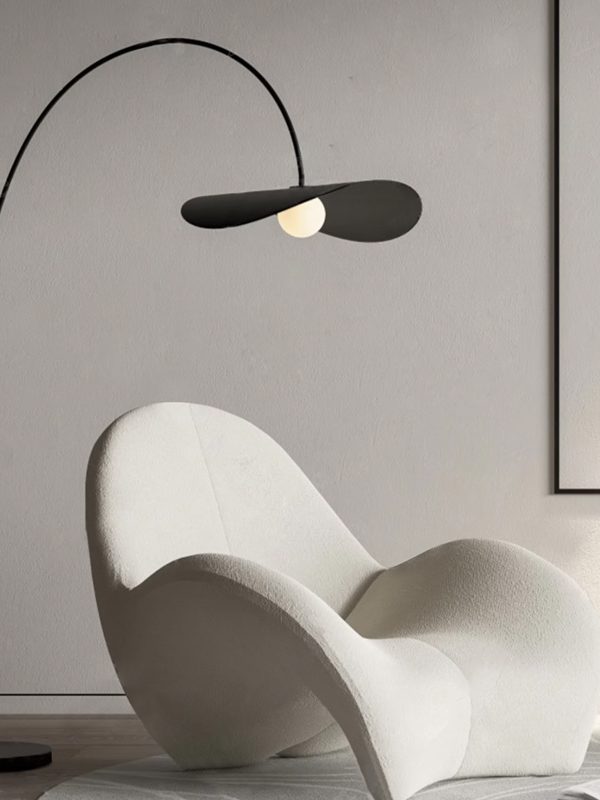 Hat Floor Lamp French Modern Simple Living Room Sofa Bedroom Study Vintage Distinctive Fishing Lamp Designer Lamp