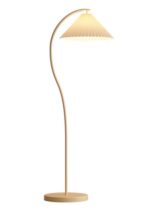 Floor Lamp vintage French retro cream living room bedroom bedside vertical table lamp Japanese pleated atmosphere lamp