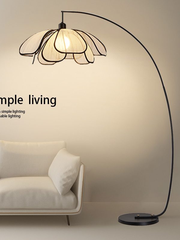 Flowers in Ancient Style Floor Lamp Japanese Style Retro Designer Living Room Chinese Style Art Villa Homestay Fishing Lamp