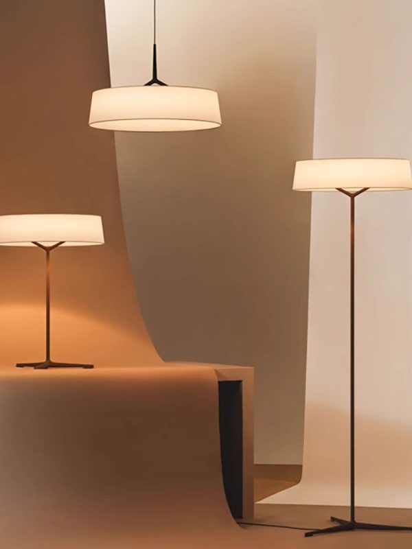 Spanish Vibia designer minimalist living room sofa next to the decorative floor lamp study bedroom atmosphere lamp