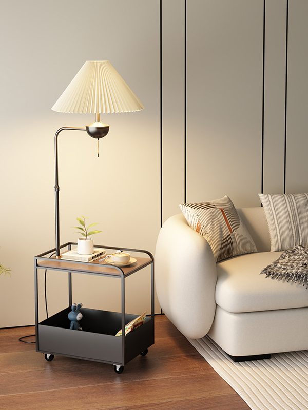 Bedroom Floor Lamp Living Room Sofa Coffee Table Atmosphere Retro Storage Rack Bedside Table Integrated Table Lamp