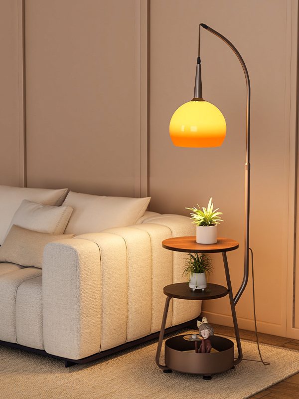 2024 new furniture function floor lamp integrated grapefruit lamp living room sofa atmosphere feeling tea table fishing lamps