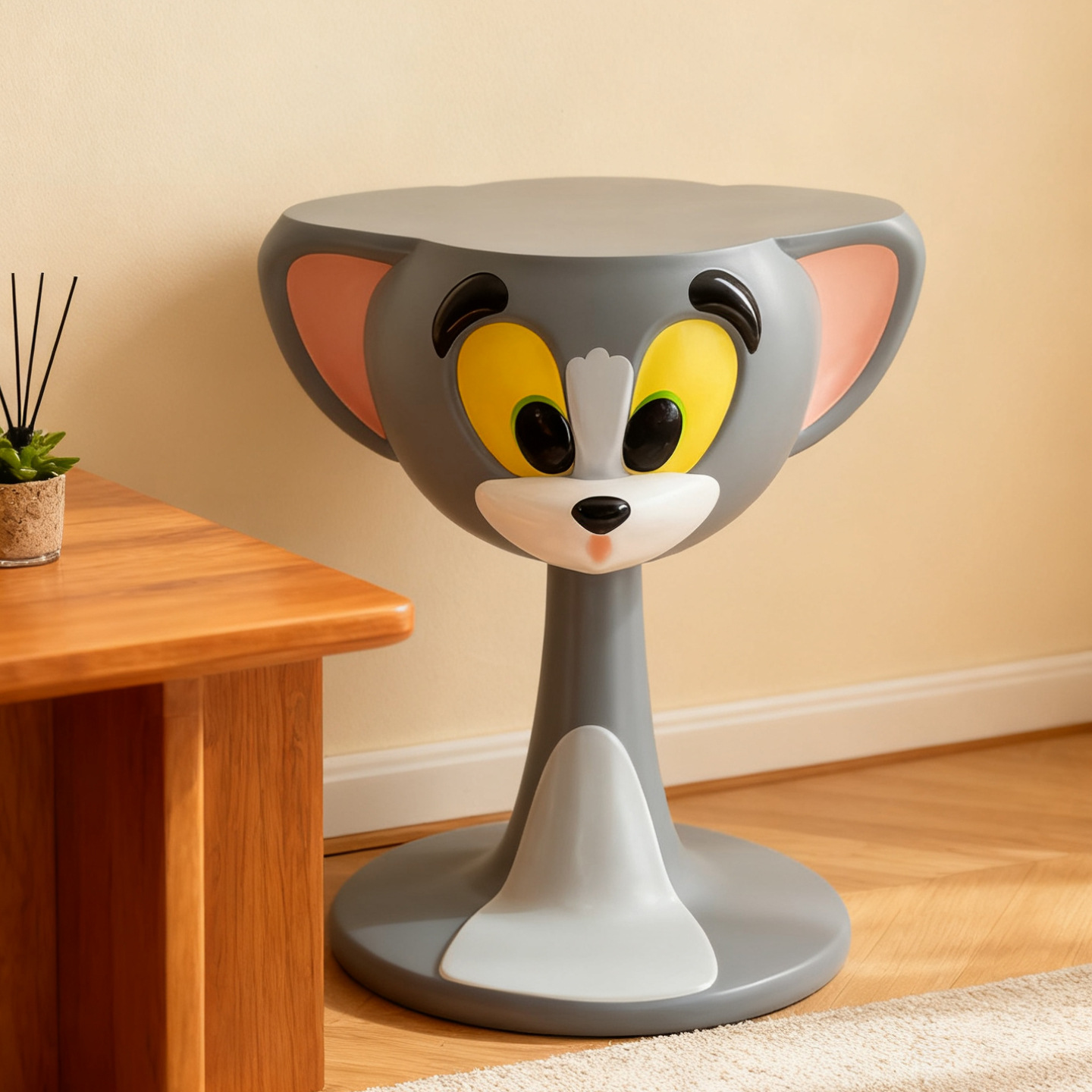 Cartoon Tom Cat Coffee Table Creative Living Room Large Ornament Floor Side Table Cute Bedside Table Furniture Housewarming Gift