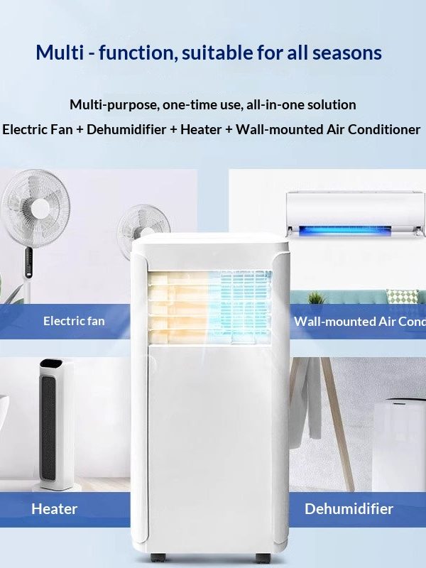 Portable all-in-one air conditioner for cooling and heating (no installation required, no outdoor unit needed)